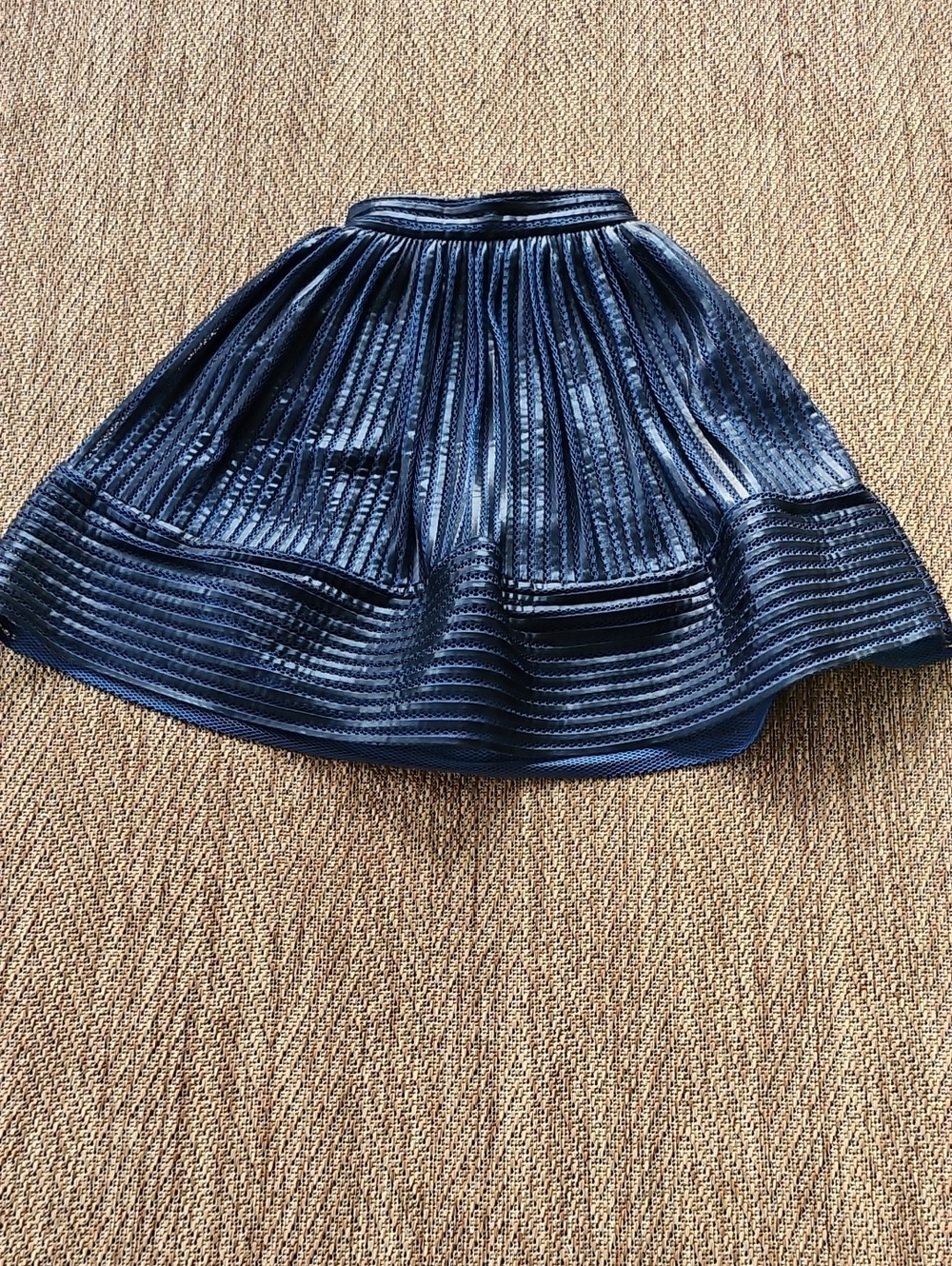 Maje Black And Blue Textured Circle Skirt